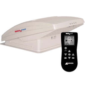 best 12v fan for motorhomes and campers MaxxFan Deluxe is one of the best 12v fan options for motorhomes and camping