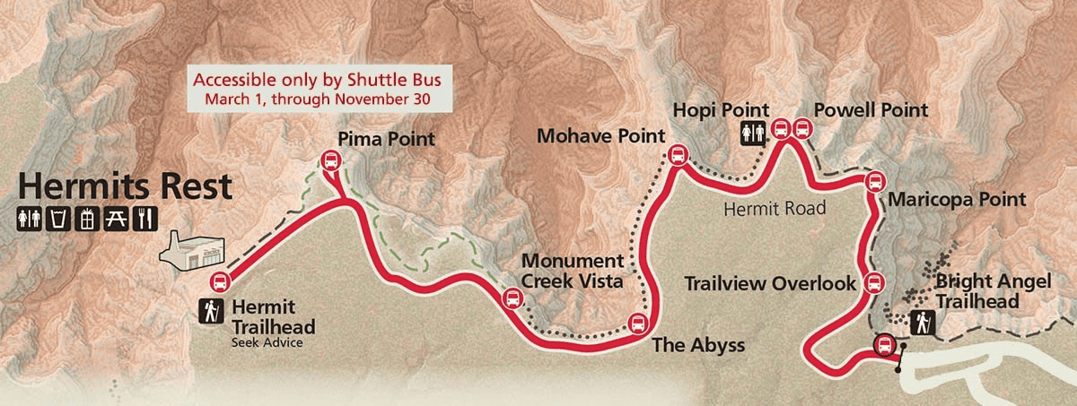 Hermits Road Grand Canyon Map