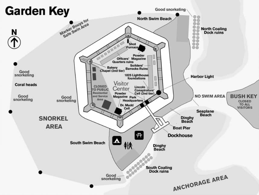 Map Of Dry Tortugas National Park Garden Key