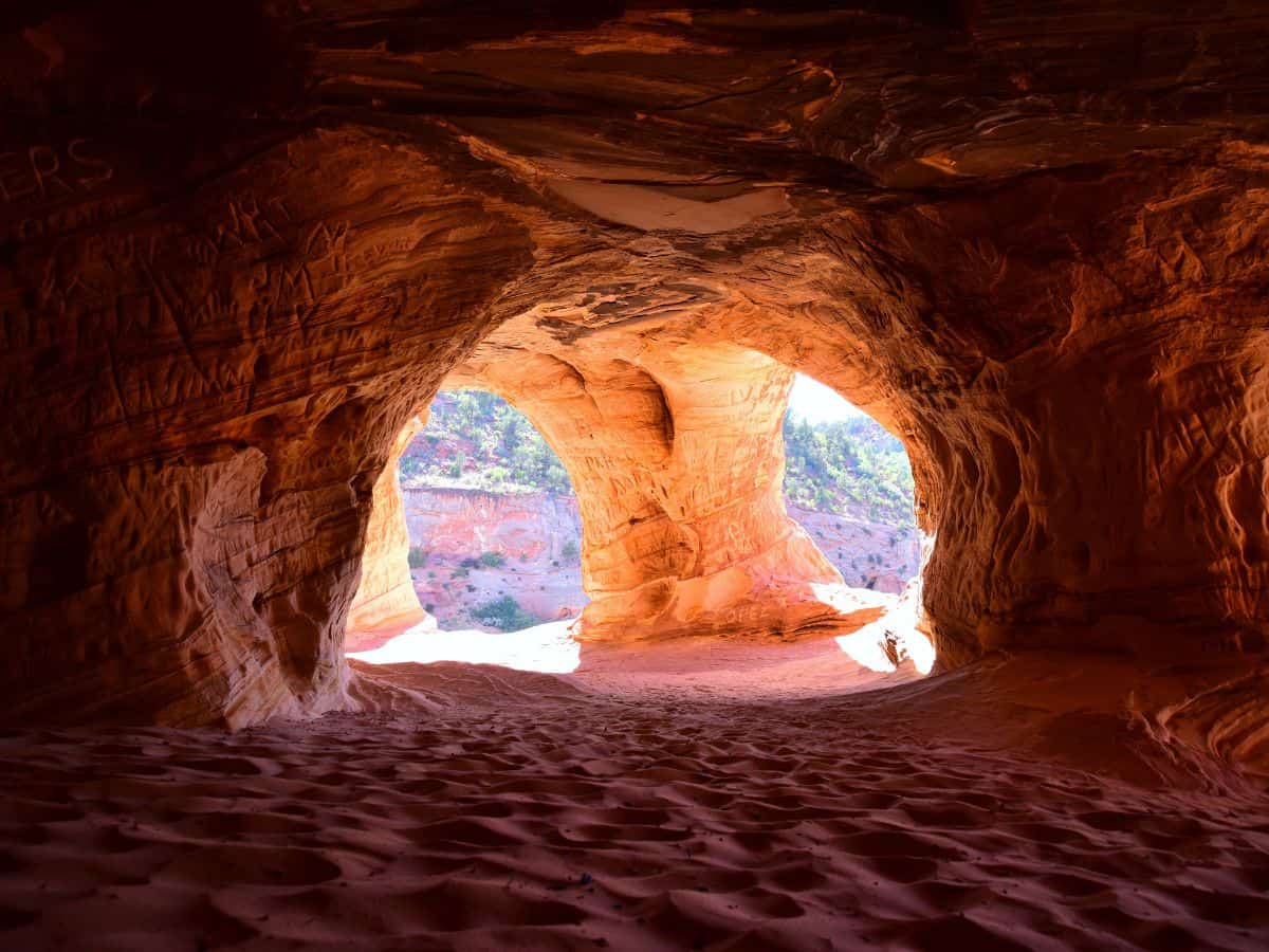 Kanab Sand Caves Also Called Moqui Caves On Road Trip From Kanab Utah to Bryce Canyon National Park